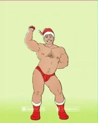 animated bara bulge christmas dancing elf_ears funny gay holidays male male_only music navel nipples santa_hat sound tagme thong tosgan2d video