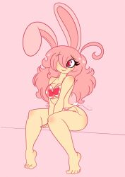 1girls ahoge ass bikini breasts cute feet female fluffy_hair limbros melody_(limbros) pac-man_eyes polka_dot_bikini sitting tagme