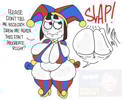 big_ass big_breasts big_butt big_nipples big_thighs breasts clown clown_girl large_ass large_breasts large_butt large_thighs pomni pomni_(tadc) pomni_(the_amazing_digital_circus) slapping_ass slapping_butt spanking theslashfive