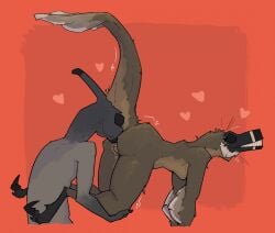 anal anthro breasts callum_(zagz) closed_eyes dinosaur dromaeosaurid duo feathered_dinosaur feathered_scalie feathers female from_behind_position genitals hadrosaurid heart_symbol hi_res male male/female male_rimming_female nude oral ornithischian ornithopod parasaurolophus prehistoric_species pussy reptile rimming scalie sex smile stevie_(zagz) theropod velociraptor wheelbarrow_position zagz