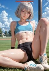 1boy ai_generated bulge femboy meybekity nipples otoko_no_ko shorts trap yaoi