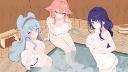 3girls artist_request genshin_impact raiden_shogun tagme unknown_artist yae_miko yumemizuki_mizuki