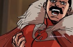 city_boy d0rksausalito gay grabbing_breasts grabbing_pecs invincible invincible_(tv_series) male male_only meme moustache muscular muscular_male shitpost solo thragg villain yumeko_grabbing_her_breast