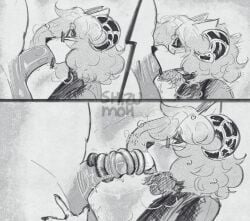 andromorph andy_(shizumoh) anthro balls blowjob cuntboy furry intersex oral penis shizumoh tagme tongue tongue_out tongue_out_blowjob trans trans_man transgender transmasc
