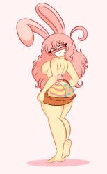 1girls ass bodypaint breasts easter female limbros melody_(limbros) nude tagme