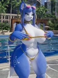 1girls 3d anthro fox fox_ears furry_ghosty huge_breasts krystal_(star_fox) nintendo star_fox thick_thighs