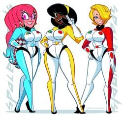 3girls alien alien_girl alien_humanoid alison_rose atomickingboo big_ass big_breasts big_thighs breasts bust busty chest curvaceous curvy curvy_figure dark-skinned_female dark_skin digital_media_(artwork) female hips hourglass_figure huge_ass huge_breasts huge_thighs humanoid large_ass large_breasts large_thighs legs light-skinned_female light_skin mature mature_female mindi_tygerson original original_character original_characters shiki_(the_space_angels) slim_waist the_space_angels thick thick_hips thick_legs thick_thighs thighs voluptuous waist wide_hips wide_thighs
