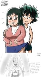 adult adult_and_teenager age_difference big_breasts blush breast_grab breast_squeeze breasts dialogue genital_fluids genitals groping incest inko_midoriya izuku_midoriya mature_female milf mother mother_and_son my_hero_academia nipples nude nude_male older_female penis sex skirt skirt_lift straight surprised tagme teenager thegreatgreninja vagina vaginal_penetration vaginal_sex younger_male