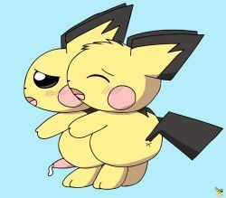 anal anal_sex anus artist_logo blush duo feral from_behind_position fur generation_2_pokemon genitals logo male male/male male_feral male_penetrated male_penetrating male_penetrating_male nintendo penetration penis pichu pichu90 pokemon pokemon_(species) sex simple_background tapering_penis x_anus yellow_body yellow_fur