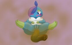 2019 anthro anus blue_body blush breasts brown_feces colored_feces drain_scat drizzile eyelashes feces feces_in_ass feces_pile feet female generation_8_pokemon genitals hair hand_on_belly hi_res multicolored_body nintendo nipples pokemon pokemon_(species) pooping_on_floor presenting pussy scalie scat smelly solo spread_legs spreading tongue tongue_out unusual_feces white_body