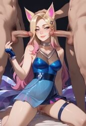 ahri ahri_(league_of_legends) ai_generated animal_ears cum dick fox_ears fox_girl hairy league_of_legends