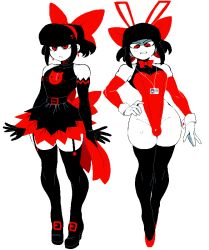 1boy 1femboy 2025 2d 2d_(artwork) 2d_artwork angry angry_expression angry_face annoyed armwear balls bangs bare_shoulders big_hips big_thighs black_hair blunt_bangs bulge bulge_through_clothing bunny_boy bunny_costume bunny_ears bunnysuit child_bearing_hips choker clenched_teeth clothed clothed_male clothing cock collar collarbone curvaceous curvaceous_figure curves curvy curvy_body curvy_figure curvy_hips curvy_male curvy_thighs dick dizzyspells ear_piercing earrings femboy feminine_male flaccid gloves hair_ribbon hairband hi_res high_heel_boots high_heels highres hourglass_figure huge_hips large_thighs leggings legwear leotard light-skinned_femboy light-skinned_male light_skin long_gloves male male_only miniskirt name_tag original original_character pale-skinned_femboy pale-skinned_male penis penis_bulge pixel_(artwork) pixel_art revealing_clothes ribbon ribbons scythe_(dizzyspells) short_hair skinny skinny_male skirt slim slim_waist small_penis straps sweat sweatdrop sweating teeth teeth_clenched teeth_showing testicles thick thick_legs thick_lips thick_thighs thigh_highs thighhighs thighs tight_clothing trap twink voluptuous voluptuous_femboy voluptuous_male white_background white_body white_skin wide_hips wrist_cuffs