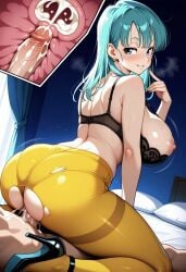 ai_generated bulma_briefs cowgirl_position cum_in_pussy cum_inside dragon_ball_z