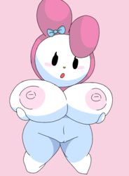 1girls anthro bunny bunny_girl female female_only huge_breasts my_melody onegai_my_melody pinkcookiecheong rabbit sanrio self_upload solo solo_female tagme