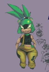 1girls big_ass big_butt bottom_heavy breasts female female_focus female_only green_fur puggerman940 sharp_teeth sonic_(series) sonic_the_hedgehog_(comics) sonic_the_hedgehog_(idw) sonic_the_hedgehog_(series) surge surge_the_tenrec tagme toned_arms toned_female