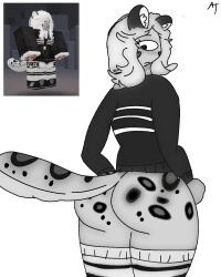 1girls artist_request ass big_ass female funny_lettuce24 furry grey_body grey_fur reference_image roblox roblox_avatar robloxian snow_leopard tagme white_hair