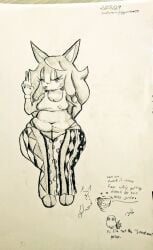 1girls big_ass big_butt bottom_heavy chubby chubby_female conductor's_wife_(sonic) dialogue female female_focus female_only forbidden_pants peace_sign puggerman940 sonic_(series) sonic_the_hedgehog_(series) the_murder_of_sonic_the_hedgehog thick_thighs traditional_media_(artwork)