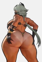 1girls 2d ass bottom_heavy caesar_king_(zenless_zone_zero) dumptruck_ass gauntlet glove grabbing_own_ass hoyoverse huge_ass ponytail spiralnoww tagme tanline thick_thighs zenless_zone_zero