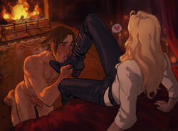 2boys alucard_(castlevania) athletic athletic_male bdsm big_penis blushing boots bulge bulge_through_clothing castlevania castlevania_(netflix) clothed/nude clothed_male_nude_male clothes clothing dhampir dominant_male domination erect_penis erection erection_under_clothes facial_hair feet_licking foot_fetish foot_lick foot_play foot_worship gay gay_domination gay_sex genital_fluids genitals gentle_maledom handjob happy_sub heart heavy_breathing human humiliation jerking kokoko-sir licking_boot long_hair long_hair_male male male/male male_focus male_only maledom malesub mammal masturbating masturbation nude_male partially_clothed penis pleasure_face precum scar_across_eye scars soft_domination submission submissive submissive_male tongue tongue_out tonguejob trevor_belmont vampire willing_sub worship yaoi