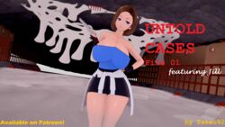 1girls 3d bare_legs bare_shoulders big_breasts black_gloves black_skirt blue_eyes breasts brown_hair cardigan_around_waist cleavage clothing comic comic_cover cover_page cum cum_on_ceiling cum_pool female female_only fingerless_gloves firearm gloves gun hand_on_hip handgun handwear holding human jill_valentine jill_valentine_(sasha_zotova) koikatsu large_breasts miniskirt pale_skin patreon pistol resident_evil resident_evil_3 revolver sewer short_hair short_skirt skirt solo standing takeo92 text tubetop weapon white_cardigan