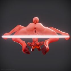 1:1 3d_(artwork) anthro anus balls big_penis bovid breasts caprine caprine_demon chert_(sladdoska) demon digital_media_(artwork) female genitals glowing goat_demon hi_res horn long_ears looking_at_viewer mammal mess_maker nude occult_symbol orange_eyes penis pentagram pinup pose simple_background solo spread_legs spreading symbol tongue tongue_out vulva