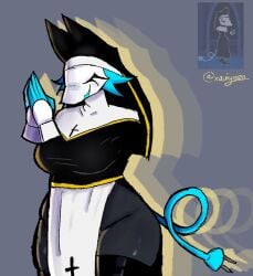 1girl 1girls breasts cat_ears curvy deltarune deltarune_chapter_5 female furry legs nun nun_outfit tagme tasque_manager tasque_manager_(deltarune) thick_thighs tight_clothing voluptuous voluptuous_female yellow_eyes