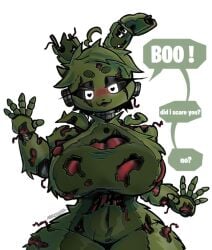 1girls 2026 2d 2d_(artwork) 5_fingers :3 animal_ears animatronic animatronic_female artist_request big_breasts blush boobs breasts color colored cute digital_media_(artwork) english english_text female female_only five_nights_at_freddy's five_nights_at_freddy's_3 fnaf front_view green_body heart-shaped_pupils hi_res huge_breasts large_breasts looking_at_viewer red_body scottgames simple_background solo springtrap springtrap_(fnaf) text tits white_background