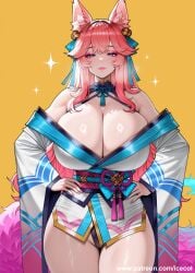 ahri ahri_(league_of_legends) fox_ears fox_girl fox_tail pink_hair spirit_blossom_ahri