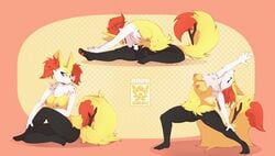 2020 anthro anus braixen breasts closed_eyes female genitals looking_at_viewer navel nintendo nipples nude pokémon_(species) pokemon pokemon_(species) pokemon_xy pussy skwidbone solo video_games yoga