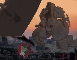 alhuzphy_02 anus artwork_(digital) ass big_ass big_belly big_breasts big_butt big_pussy big_thighs fanart gigant kaiju mega monster no_clothes no_sex nsfw only_female pussy tail thick_thighs thighs vagina visible_nipples