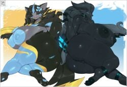 artvilf aurora_(nbanoob) big_ass big_breasts breasts bubble_butt cleavage female furry huge_ass huge_breasts hyper_ass hyper_breasts mega_zeraora nipples pokemon pokemon_(species) reshiram tagme thick_thighs wide_hips zeraora