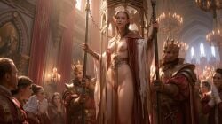 ai_generated elf elf_ears fantasy female_focus nipples public public_nudity pussy realistic see-through see-through_clothes see-through_clothing useless_clothing