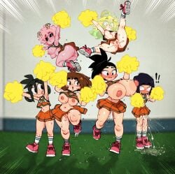 6+girls 6girls black_hair boku_no_hero_academia breasts brown_hair cheerleader cheerleader_uniform erect_nipples excessive_pussy_juice female female_focus floating green_hair horns jellot jirou_kyouka kyoka_jiro looking_at_viewer male mina_ashido momo_yaoyorozu multiple_females multiple_girls my_hero_academia nipples ochako_uraraka pink_hair pink_skin purple_hair shounen_jump smile spontaneous_orgasm squirting take_your_pick teenager tooru_hagakure tooru_hagakure_(visible) tsunapiko tsuyu_asui