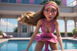 1girls ai_generated big_hero_6 blush breasts brown_hair cleavage clothing_aside day dildo dildo_in_pussy dildo_insertion disney dress female freckles glasses green_eyes hairband hi_res honey_lemon lips long_hair looking_at_viewer marvel marvel_comics medium_breasts object_insertion one-piece_swimsuit outdoors panties parted_lips pink-framed_eyewear pink_dress pink_hairband pink_one-piece_swimsuit plant pool poolside public_indecency pussy r34arts sex_toy sky smile solo swimsuit swimsuit_aside uncensored underwear vaginal vaginal_insertion vaginal_masturbation vaginal_object_insertion water