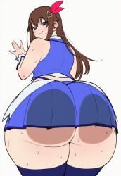 1girl ai_generated ass_focus ass_press from_behind gigantic_ass hololive huge_ass solo thick_thighs tokino_sora two-know virtual_youtuber wide_hips