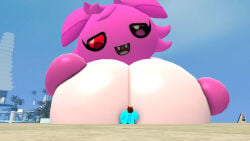 2girls 3d 3d_(artwork) ass ass_focus blue_sky building colored_sclera colored_skin day fangs from_behind furry furry_female giant giantess hetero heterochromia nintendo nintendo_switch open_mouth original outdoors palm_tree pink_hair pink_skin red_eyes size_difference skullette_(skulltronprime969) skulltronprime1 skulltronprime969 sky smile switch_dog tree