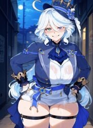 1girls ai_generated alternate_breast_size before_and_after before_sex big_ass big_breasts big_butt big_hips big_thighs blue_eyes blue_hair blush boobaai breasts covered_navel curvaceous curvaceous_female curvaceous_figure curvy curvy_figure cyan_eyes cyan_hair deep_skin female female_focus furina_(genshin_impact) genshin_impact groping hair hair_between_eyes hair_ornament hands_on_hips heterochromia horny horny_female hoyoverse huge_ass huge_breasts huge_butt huge_thighs large_ass large_breasts light-skinned_female light_skin lips long_hair mihoyo minidress parted_lips sexy short_clothing sweat toned_female toned_stomach voluptuous voluptuous_female wide_hips