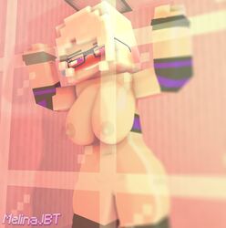 1girls 3d ahe_gao anthro big_breasts female female_only glasses melanie_thompson_(melinajbt) melinajbt mine-imator minecraft nude original_character purple_eyes room solo stockings tagme white_hair