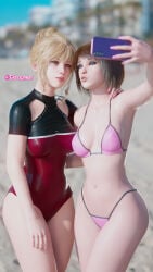2girls beach bikini bimbo blonde blonde-haired_female blonde_female blonde_hair brown_hair cleavage duck_face female female_focus female_only glasses glossyheat kate_marsh life_is_strange light-skinned light-skinned_female light_skin light_skinned light_skinned_female long_nails max_caulfield nail_polish only_female only_girl only_woman pink_nail_polish pink_nails selfie shirt short-hair short-haired_female short_hair short_hair_female small_breasts swimsuit swimwear teen teen_female teen_girl teenage_female teenage_girl teenager young_female young_girl young_woman