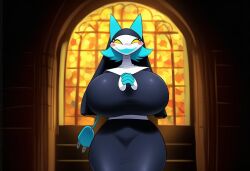 1girl 1girls breasts cat_ears curvy deltarune deltarune_chapter_5 female furry nun nun_outfit tagme tasque_manager tasque_manager_(deltarune) thick_thighs tight_clothing voluptuous voluptuous_female