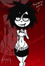 female female_only flashing_breasts flashing_pussy ghostlydoodles i_can't_sleep nia nipple_piercing nipples pale-skinned_female pussy spookyryder vagina