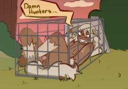cage canid canine crossed_legs ears_down flaccid fluffy_paws freckledcoat genitals glare growling hi_res humanoid in_cage limp lying male mammal mythological_canine mythological_creature mythology nude_male on_back paws penis pivoted_ears scar solo werecanid werecanine werecreature werewolf