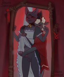 1ambiguous 1boy 2026 2d ambiguous_gender anthro balls bell_collar black_body blush blushing_male cock collar cult_of_the_lamb dick furry handjob lamb_(cult_of_the_lamb) longer_than_10_seconds longer_than_30_seconds loop maid maid_outfit male narinder no_sound penis roseasavage sheep submissive_male tagme video
