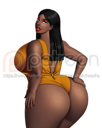 1girls apple_butt ass ass_grab background bbw big_ass big_breasts big_butt big_hair breasts brown_body brown_hair brown_skin bust busty clothed clothes clothing curvaceous curves curvy curvy_body curvy_female curvy_figure curvy_hips dark-skinned_female dark_skin eyeshadow female female_only gigantic_ass gigantic_breasts hand_on_ass hips huge_ass huge_breasts huge_butt jewelry large_ass large_breasts large_butt large_hair legs lipstick looking_at_viewer massive_ass mature mature_female mature_woman nokwanda_ife original original_character panties patreon red_lips red_lipstick simple_background softcore solo thedarkness thick_legs thick_thighs thighs voluptuous waist watermark white_background wide_hips woman