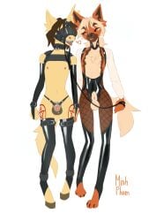 absurd_res anthro chain chain_necklace chastity_device duo equid equine femboy genitals hasbro hi_res horse jewelry latex male male/male mammal mbt my_little_pony necklace nulin penis pony slave tauscher toy