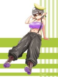 1girls alternate_costume big_breasts breasts cleavage earrings female female_only gloves huge_breasts inkling inkling_girl large_breasts looking_at_viewer marie_(splatoon) marie_(summer_nights) navel nintendo pointy_ears short_hair solo solo_female solo_focus splatoon splatoon_(series) t2ukmyjm tentacle_hair thighs two-tone_hair