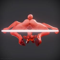 1:1 3d_(artwork) anthro anus balls big_penis bovid breasts caprine caprine_demon chert_(sladdoska) demon digital_media_(artwork) female genitals glowing goat_demon hi_res horn long_ears looking_at_viewer mammal mess_maker nude occult_symbol orange_eyes penis pentagram pinup pose simple_background solo spread_legs spreading symbol tongue tongue_out vulva