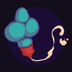 1:1 animal_genitalia balls bodily_fluids canid canine cum digital_media_(artwork) erection genital_fluids genitals in_sheath male mammal peaking pixel_(artwork) safrana sheath simple_background solo