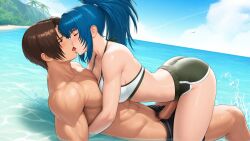ai_generated couple king_of_fighters kiss kof kyo_kusanagi leona_heidern the_king_of_fighters