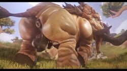 16:9 3d_(artwork) 4k absurd_res animal_genitalia anus balls big_balls big_butt black_bars blizzard_entertainment butt colonelyobo digital_media_(artwork) elephant elephantid feral genitals hi_res letterbox male mammal outside presenting presenting_hindquarters proboscidean puffy_anus raised_tail sheath slightly_chubby solo tail tusks warcraft widescreen